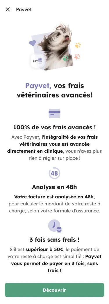 Payvet. Vet fees advanced directly at the clinic