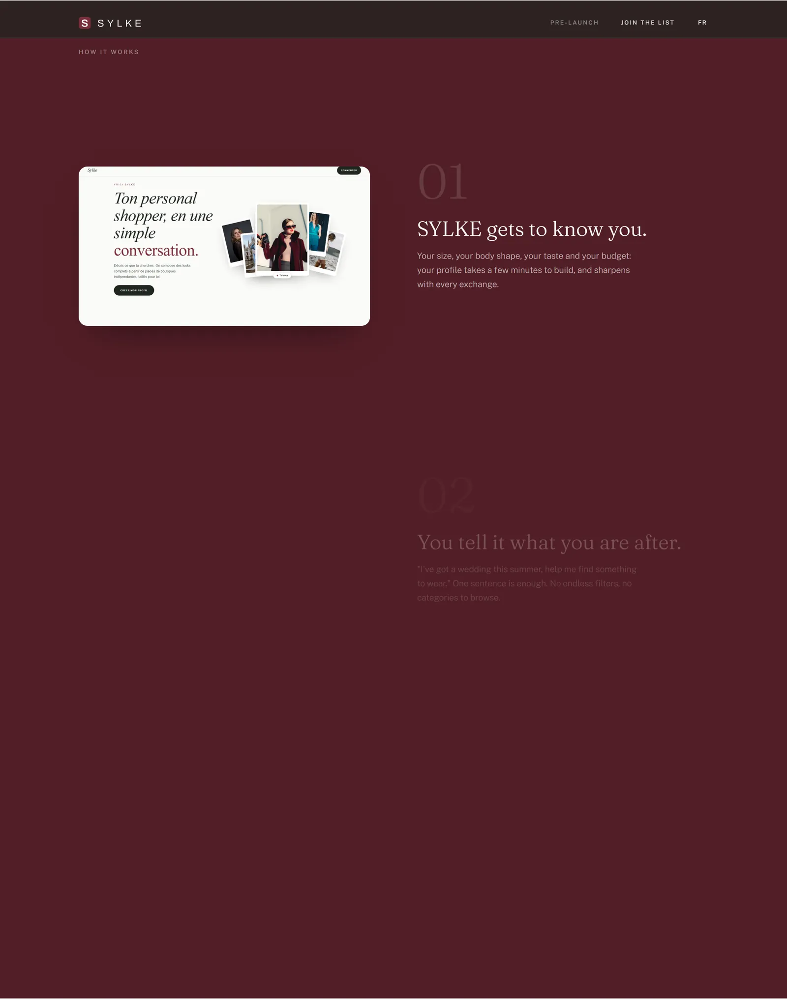 Three steps. From profile to a selection inside the stated budget